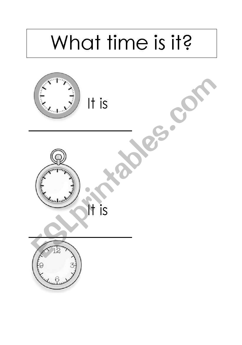 What time is it? worksheet