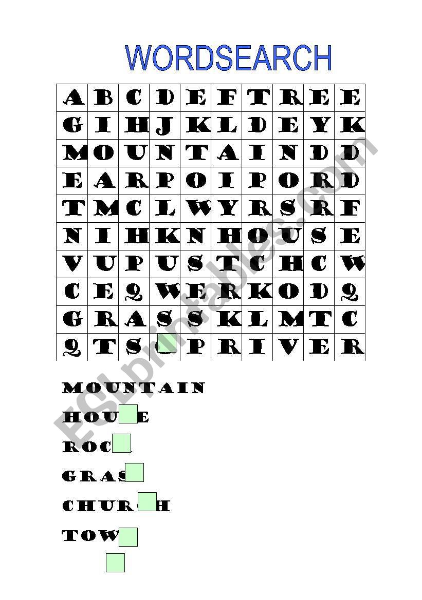 Town and Country worksheet