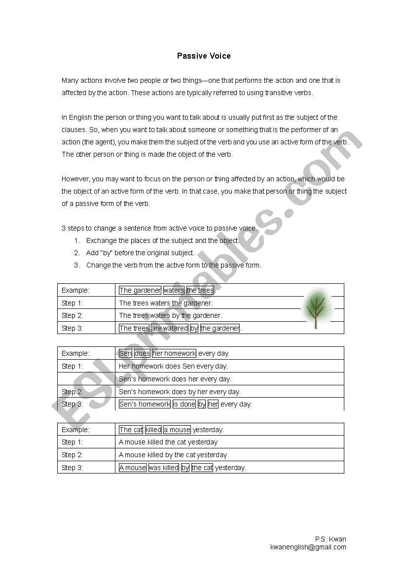 Passives worksheet