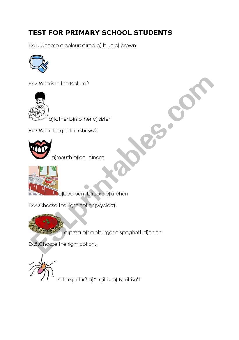 test for primary school students