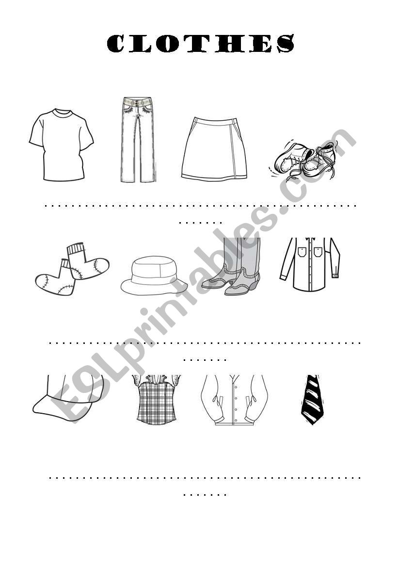 English worksheets: Clothes
