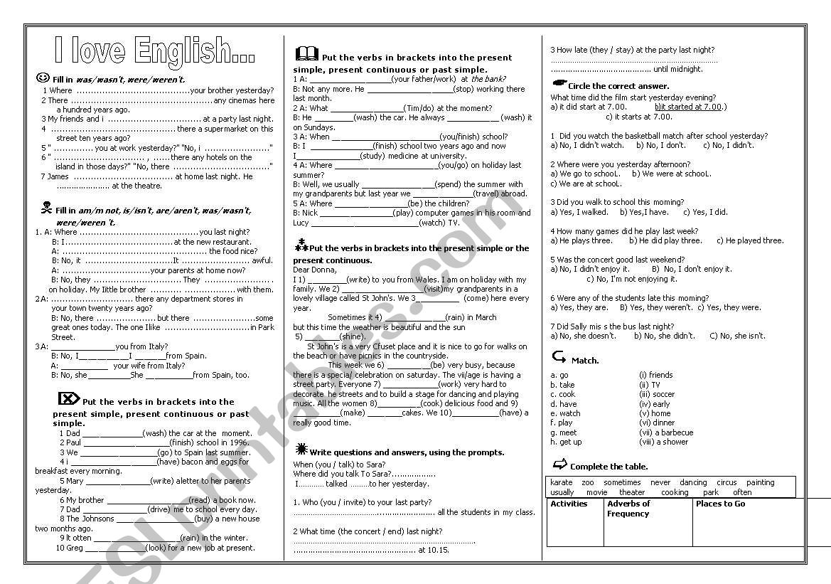 GENERAL TEST(a full pack) worksheet