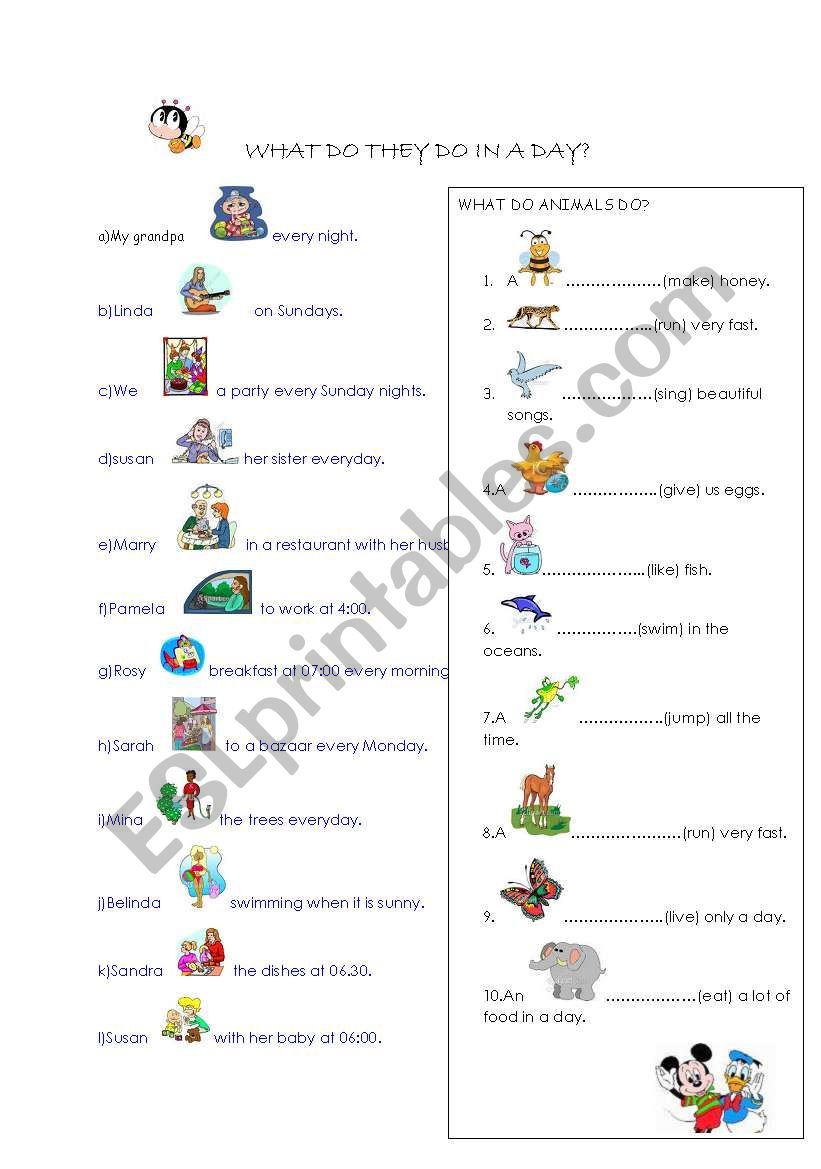 present simple tense worksheet