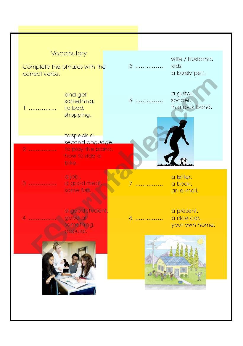 Basic Verbs worksheet