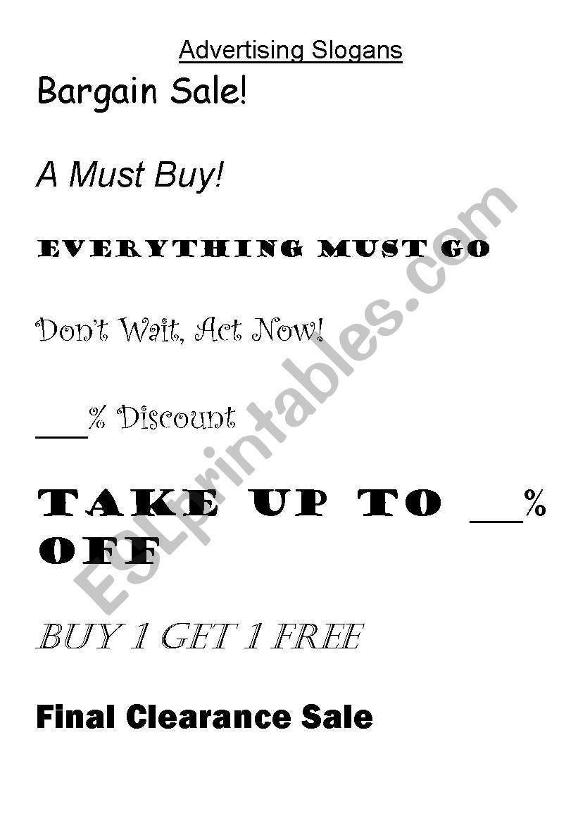 english-worksheets-advertising-slogans