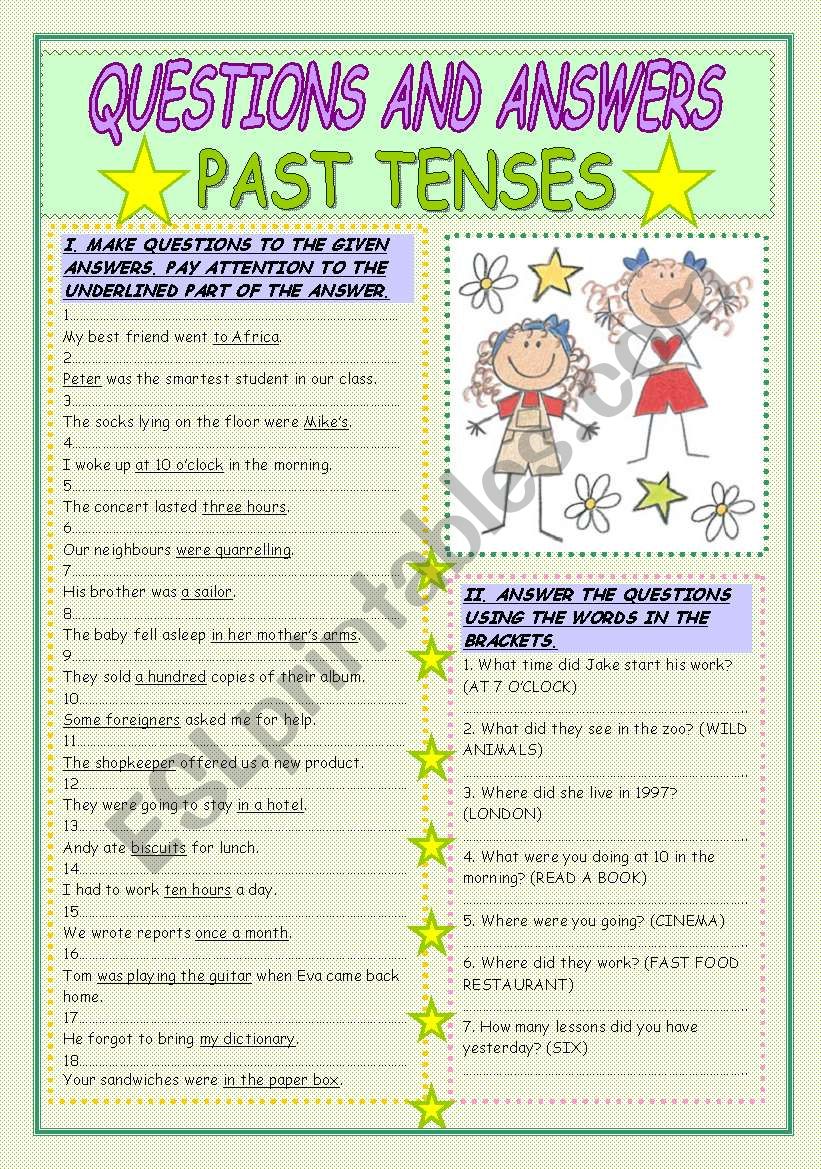 PAST TENSES-making questions and answering