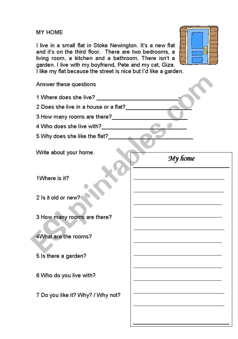 My Home worksheet