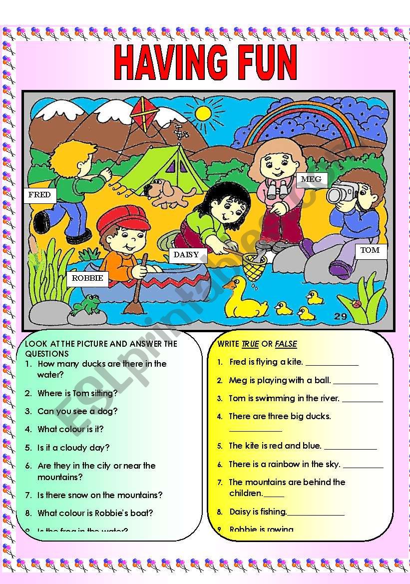 Having Fun ESL Worksheet By Lagringa