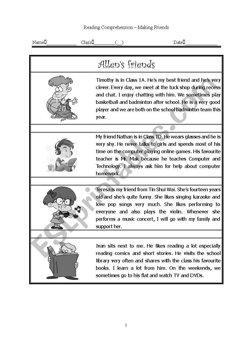 Making Friends - ESL worksheet by azntorboy