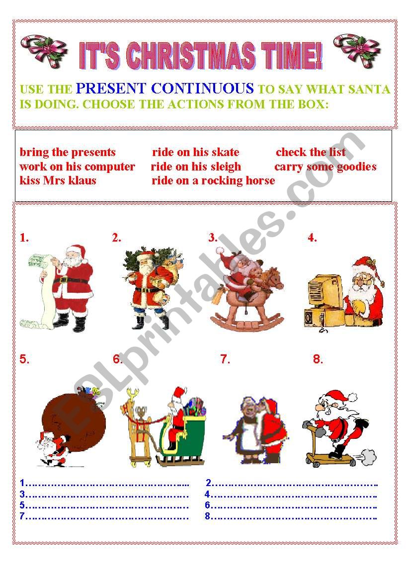 It´s Christmas Time Esl Worksheet By Encarnara