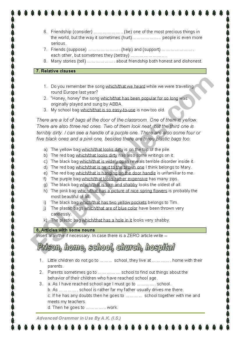 5 Pages 12 Exercises Advanced Grammar In Use Esl Worksheet By Allakoalla