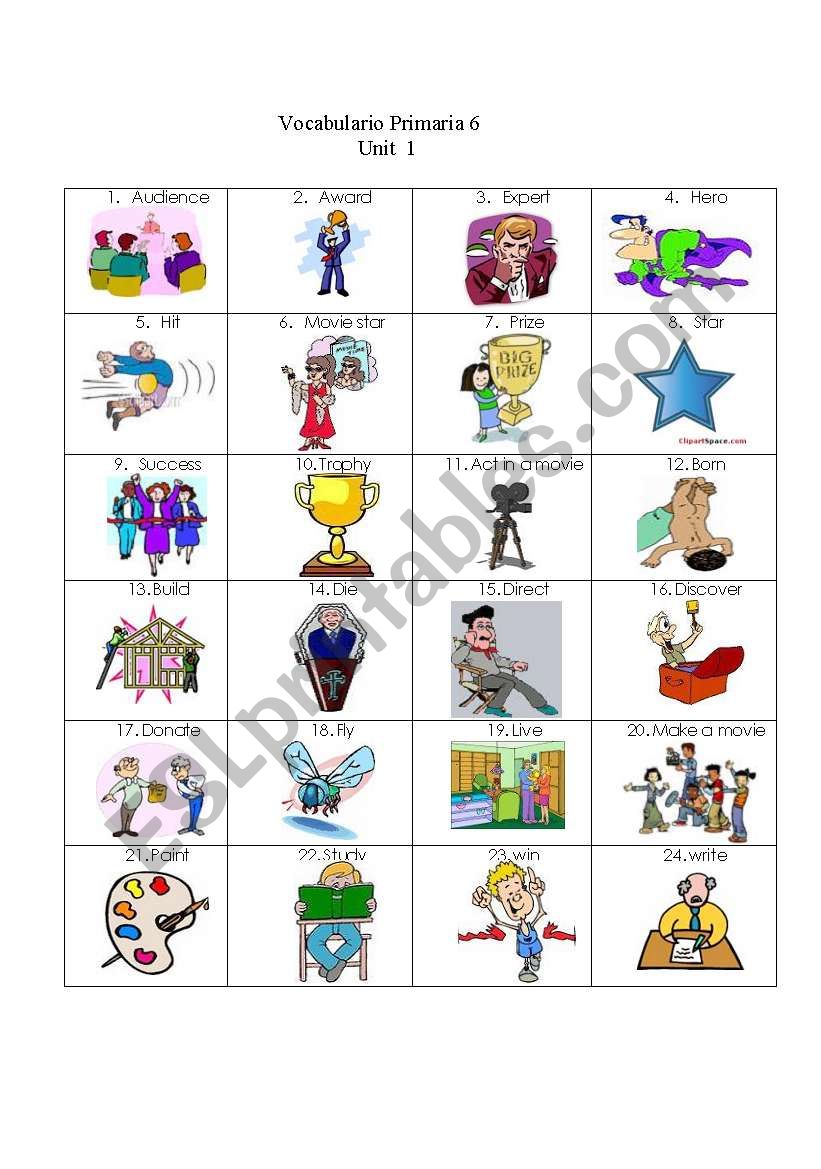 6th graders vocab worksheet