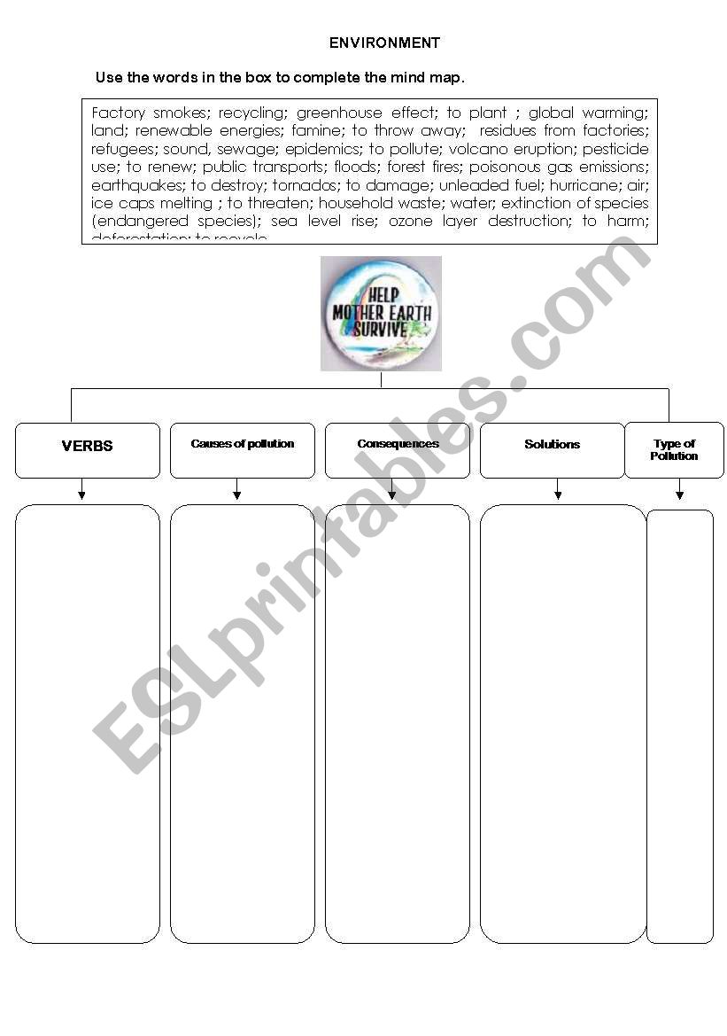 Environment worksheet