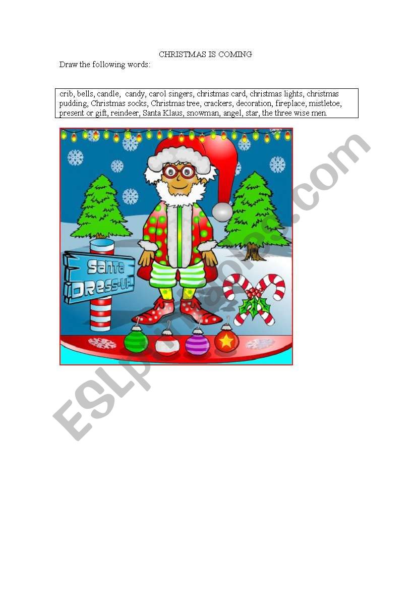 Christmas Drawing worksheet