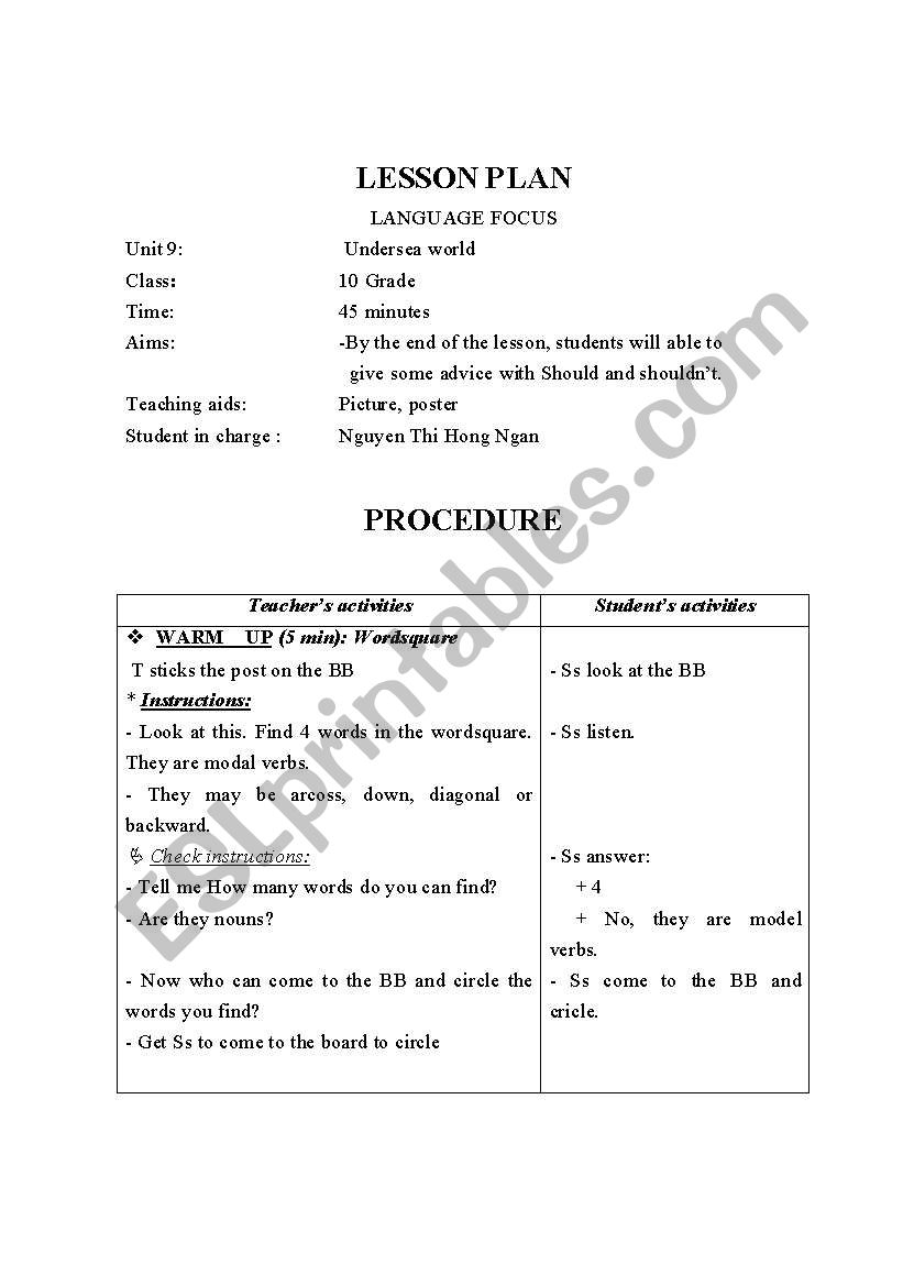 grammar worksheet