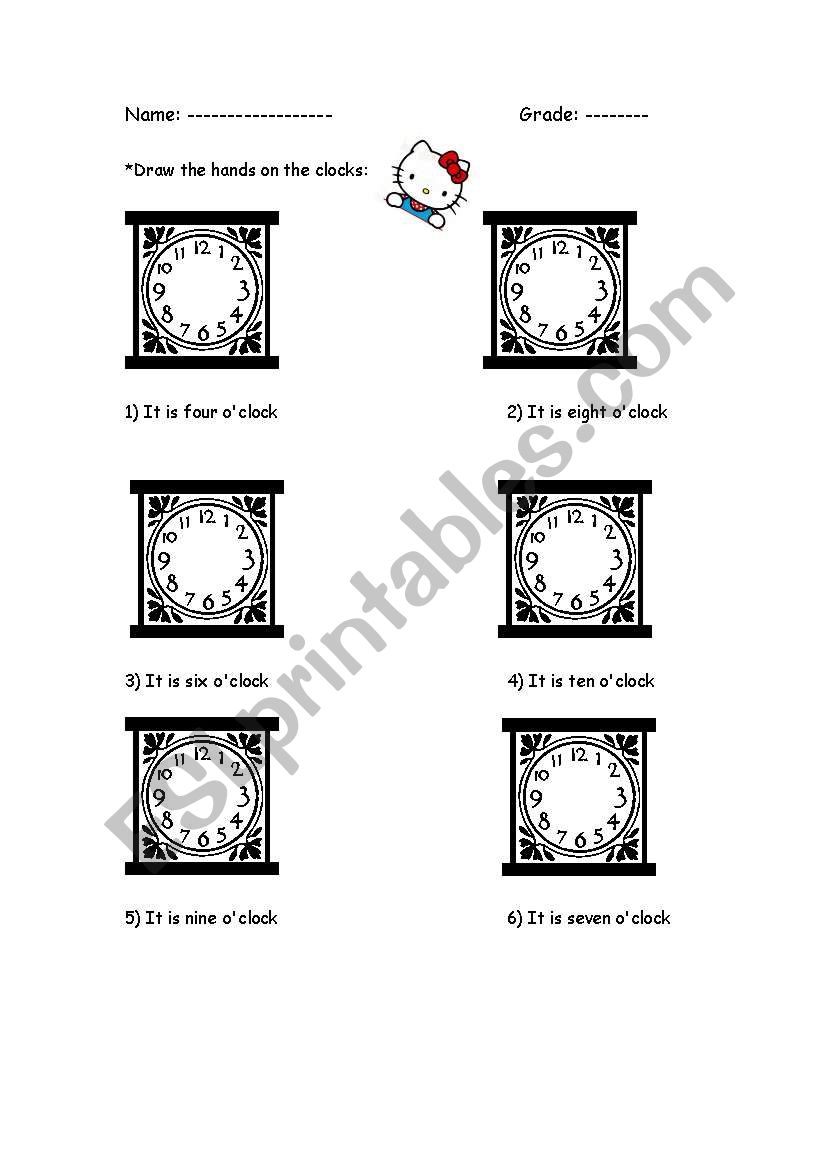 What is the time? worksheet