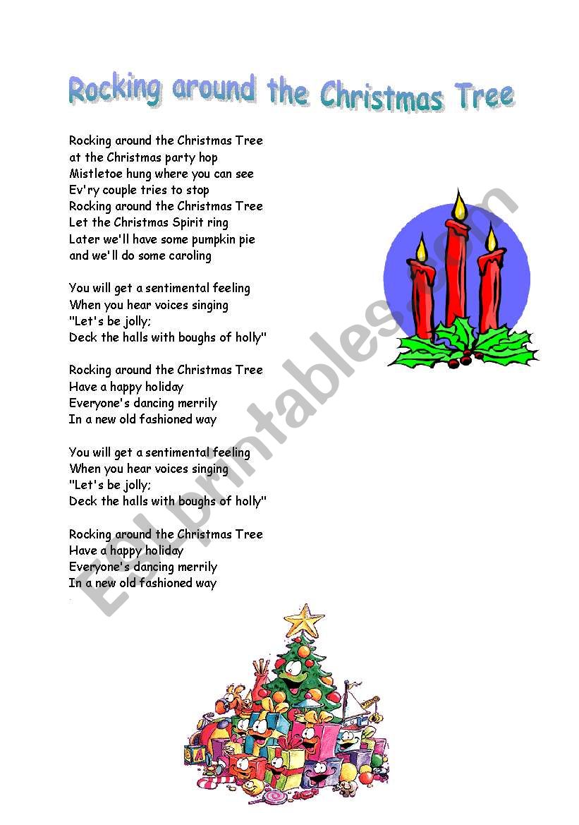 Rockin' Around The Christmas Tree Lyrics Printable - Printable Word ...