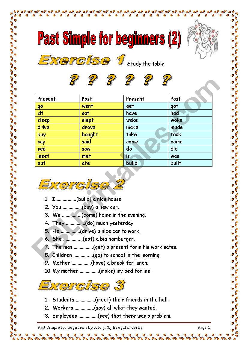 2 pages/36 sentences to practice Past Simple - ESL worksheet by allakoalla