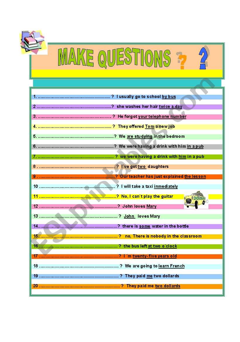 make questions worksheet