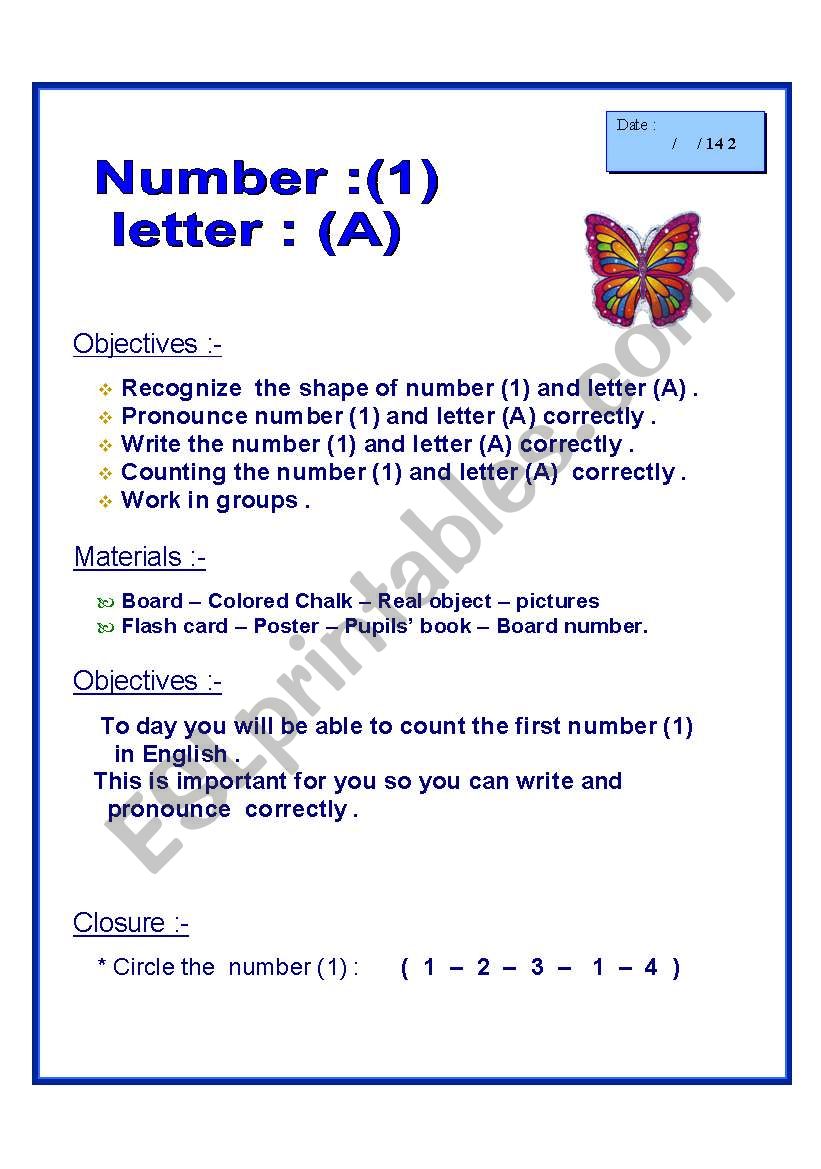 1-a worksheet