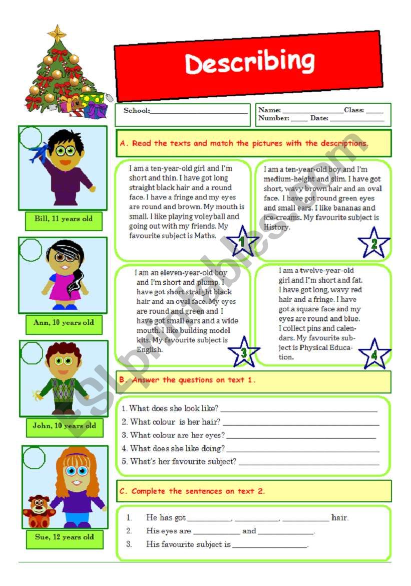 Describing people (09.12.09) worksheet