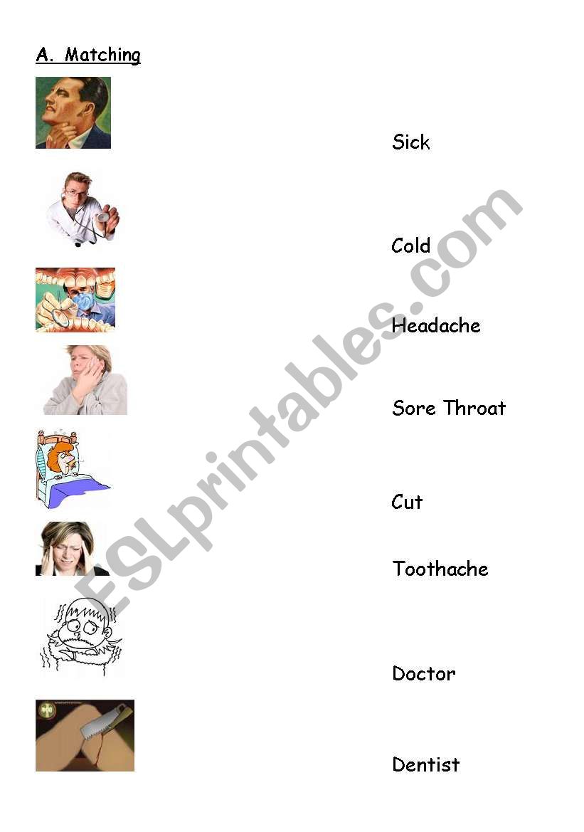 Signs of Sickness worksheet