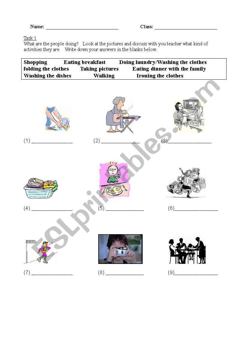 What are they doing? worksheet