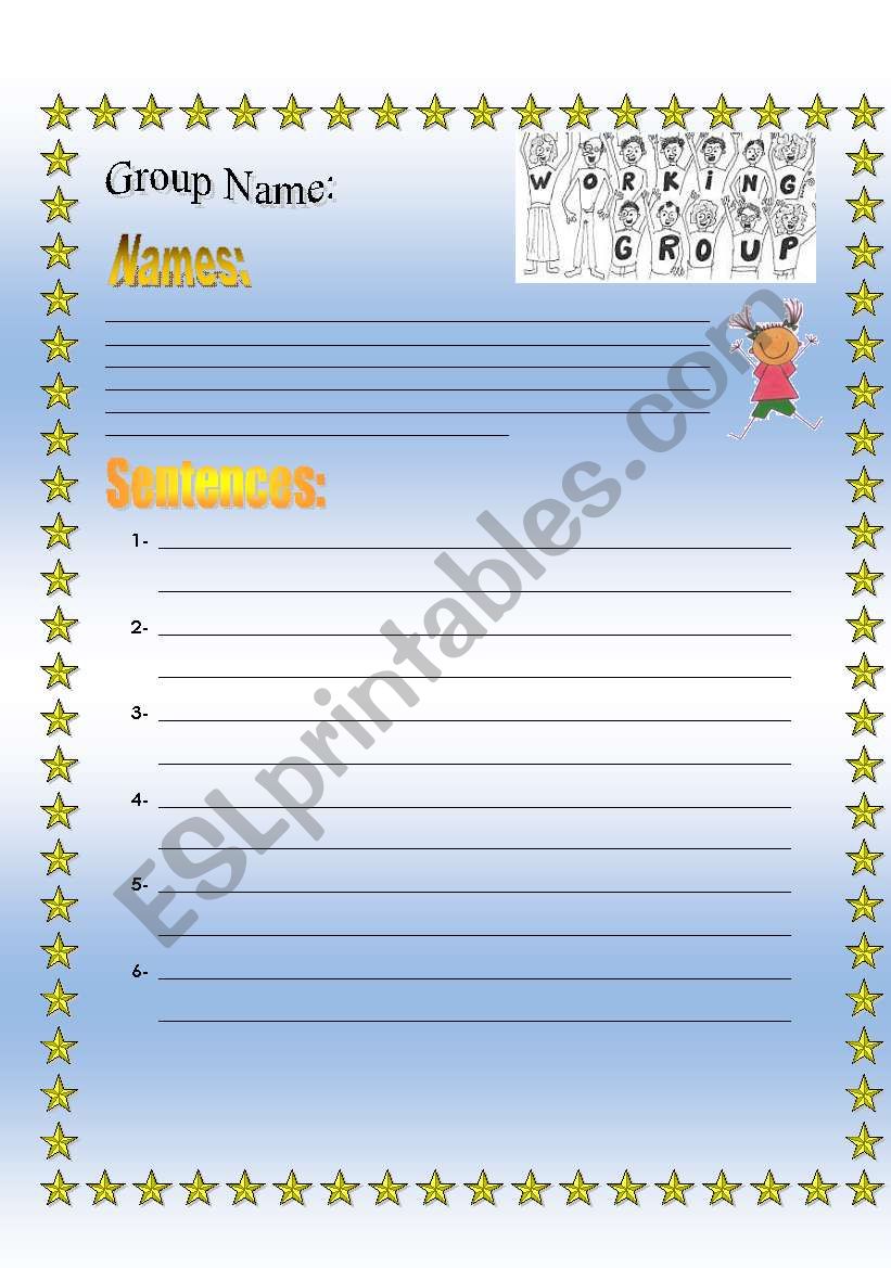 A handy Group template worksheet