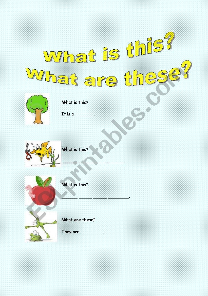 what is this? What are these? worksheet