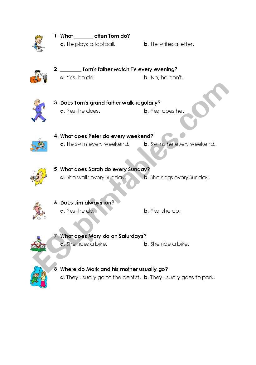 present simple tense worksheet