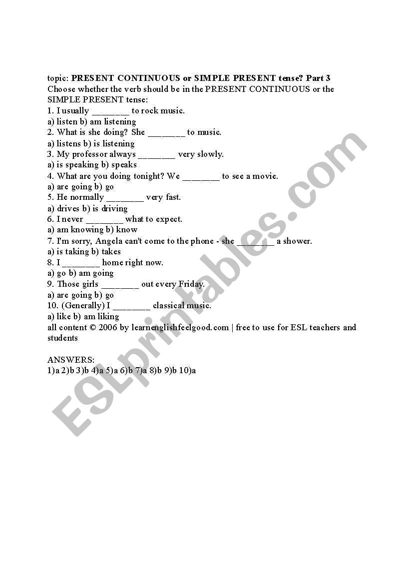 exercice worksheet