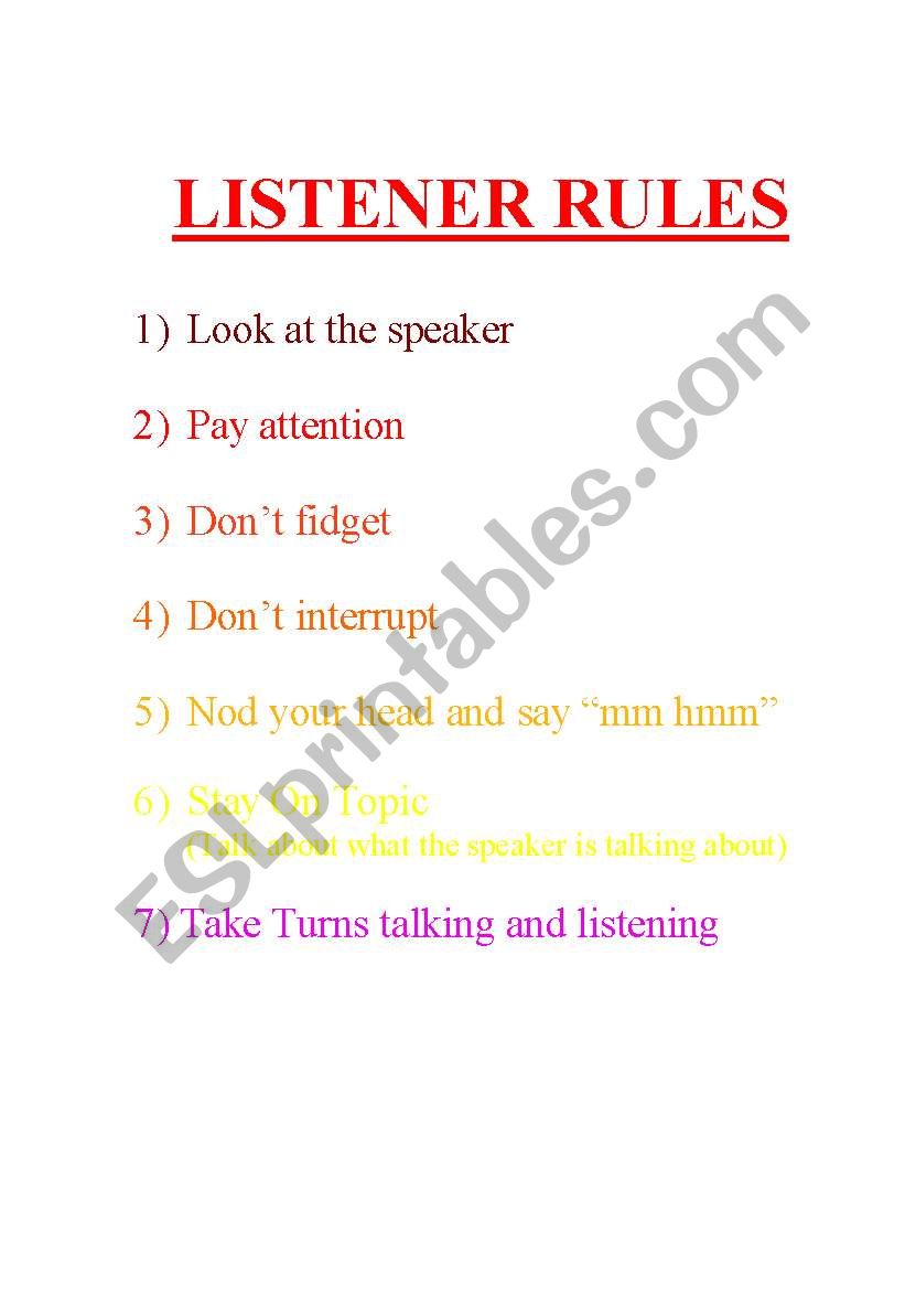 Listener Rules in Conversation