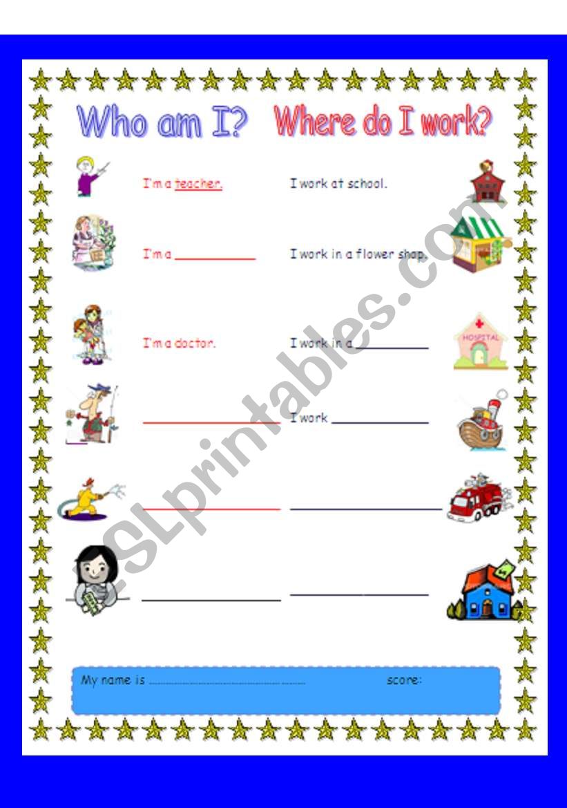 jobs worksheet