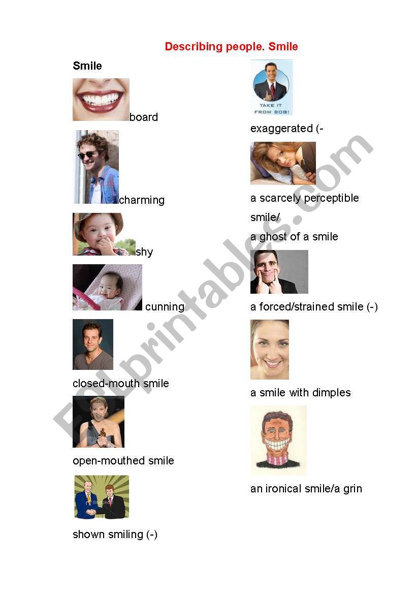 describing-people-pictionary-smile-esl-worksheet-by-dafunya