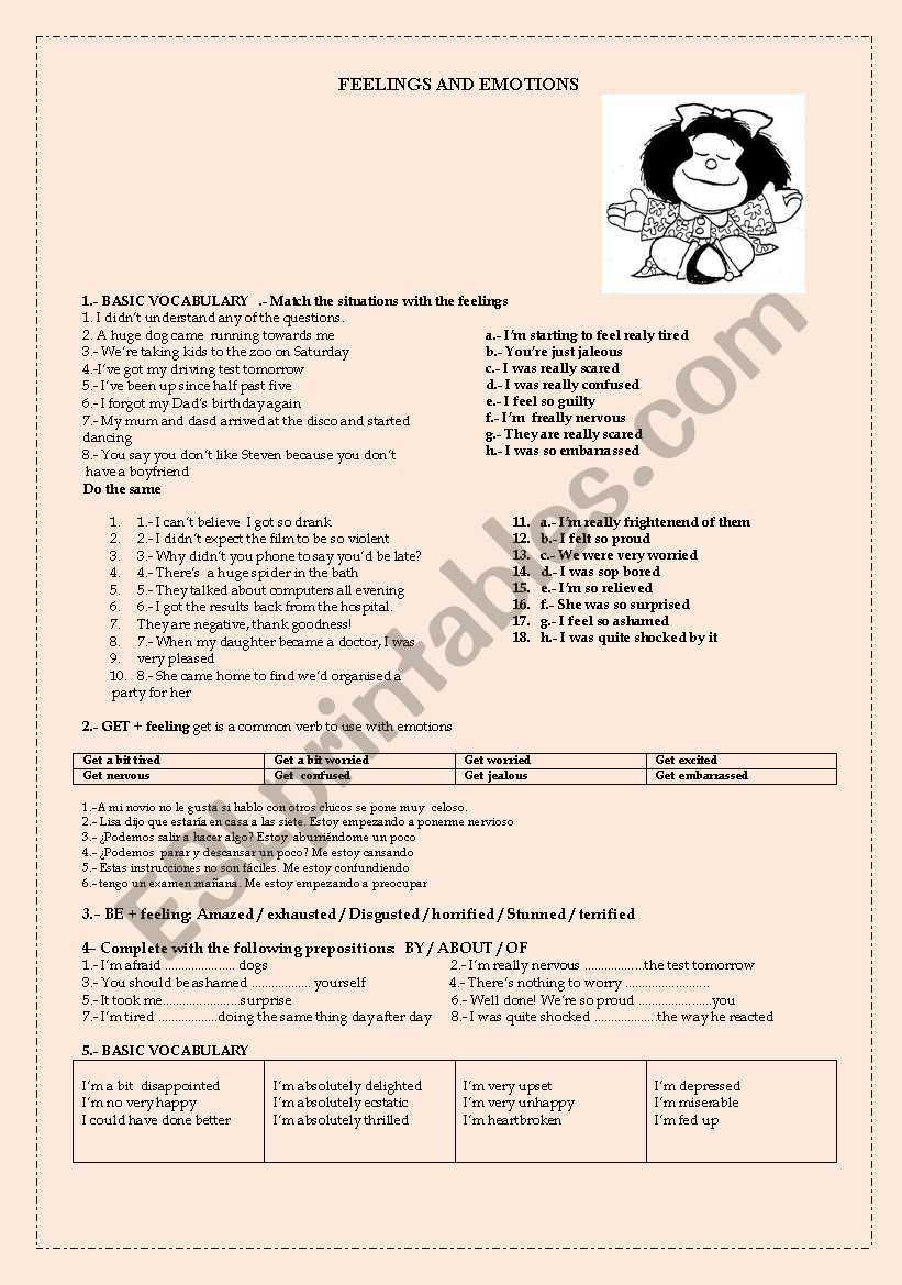 feelings and emotions worksheet