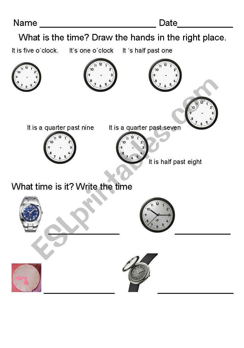 What time is it worksheet