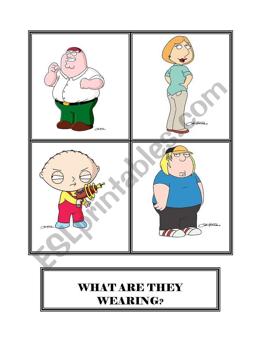 FAMILY GUY CLOTHES worksheet