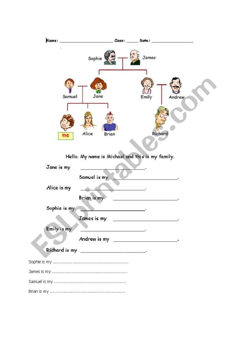 family tree worksheet