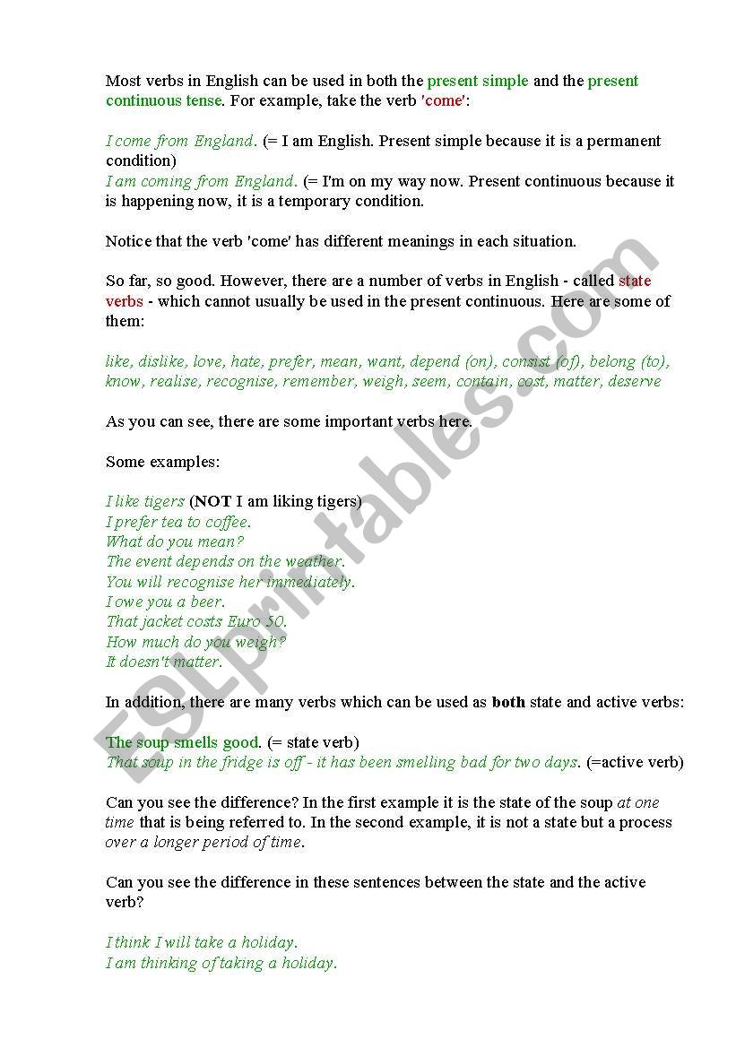 english-worksheets-active-and-state-verbs