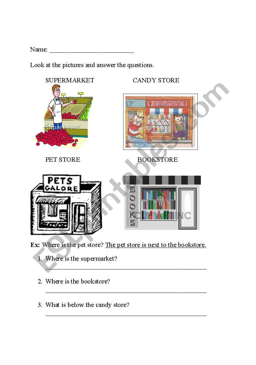 Places worksheet