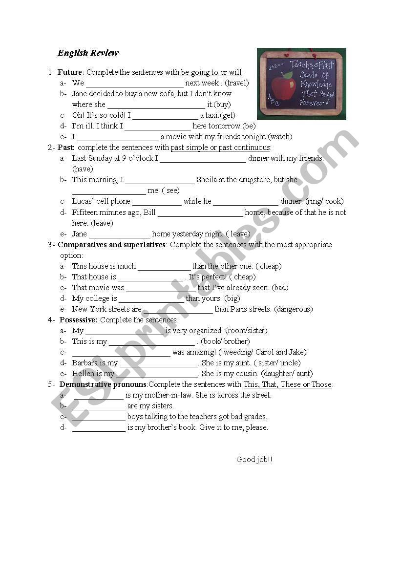 review worksheet