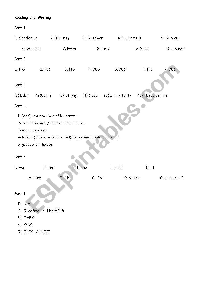 Exam - Flyers Key worksheet