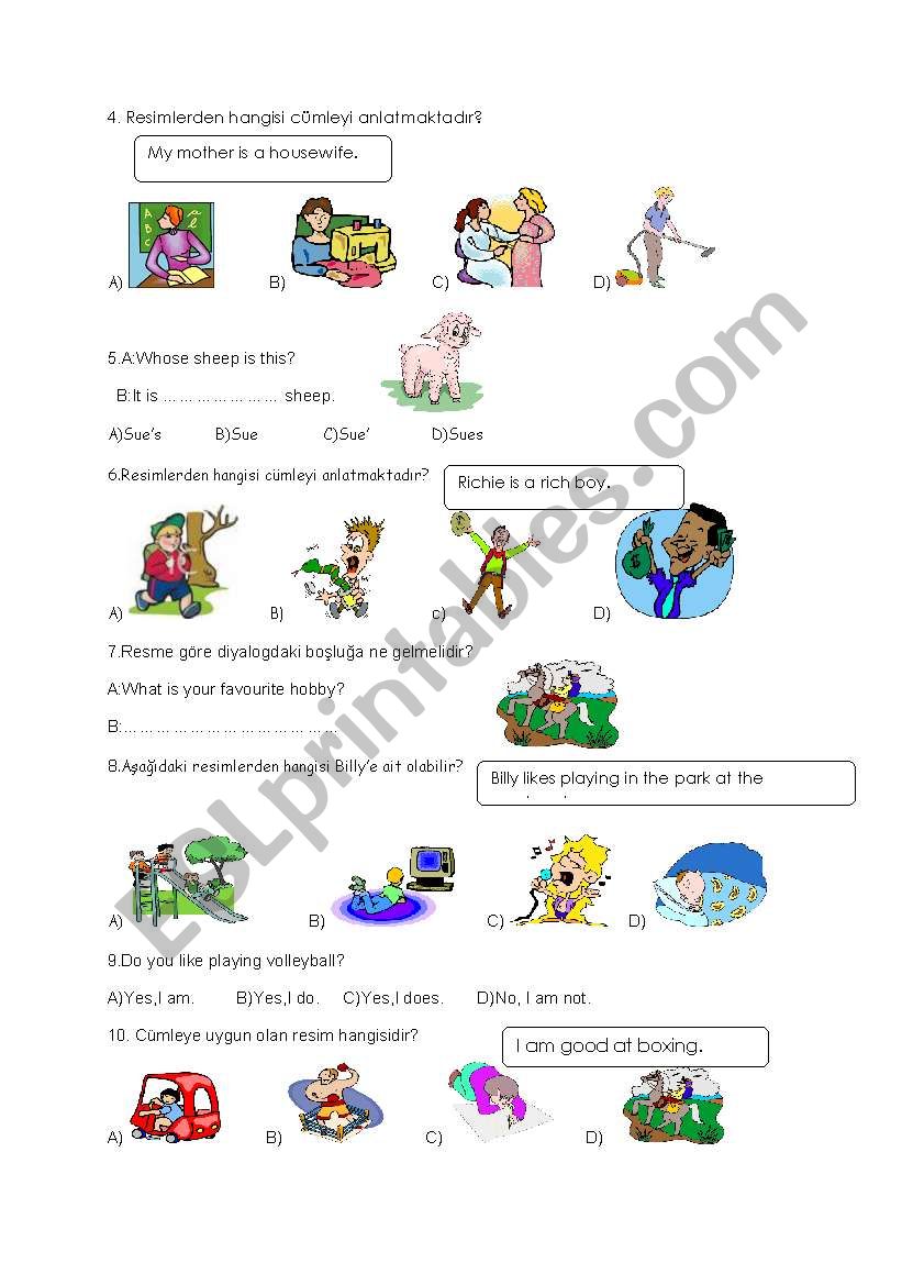 english exam part2 worksheet