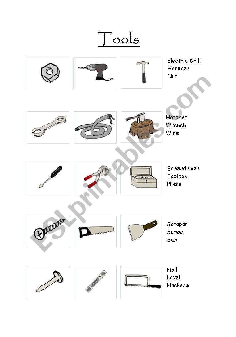 tools worksheet