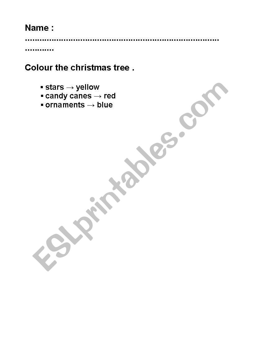 Christmas tree worksheet