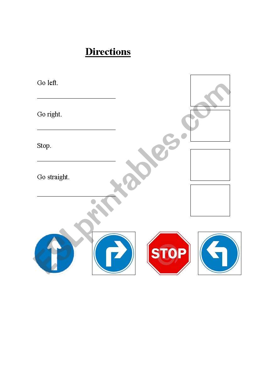 Directions worksheet