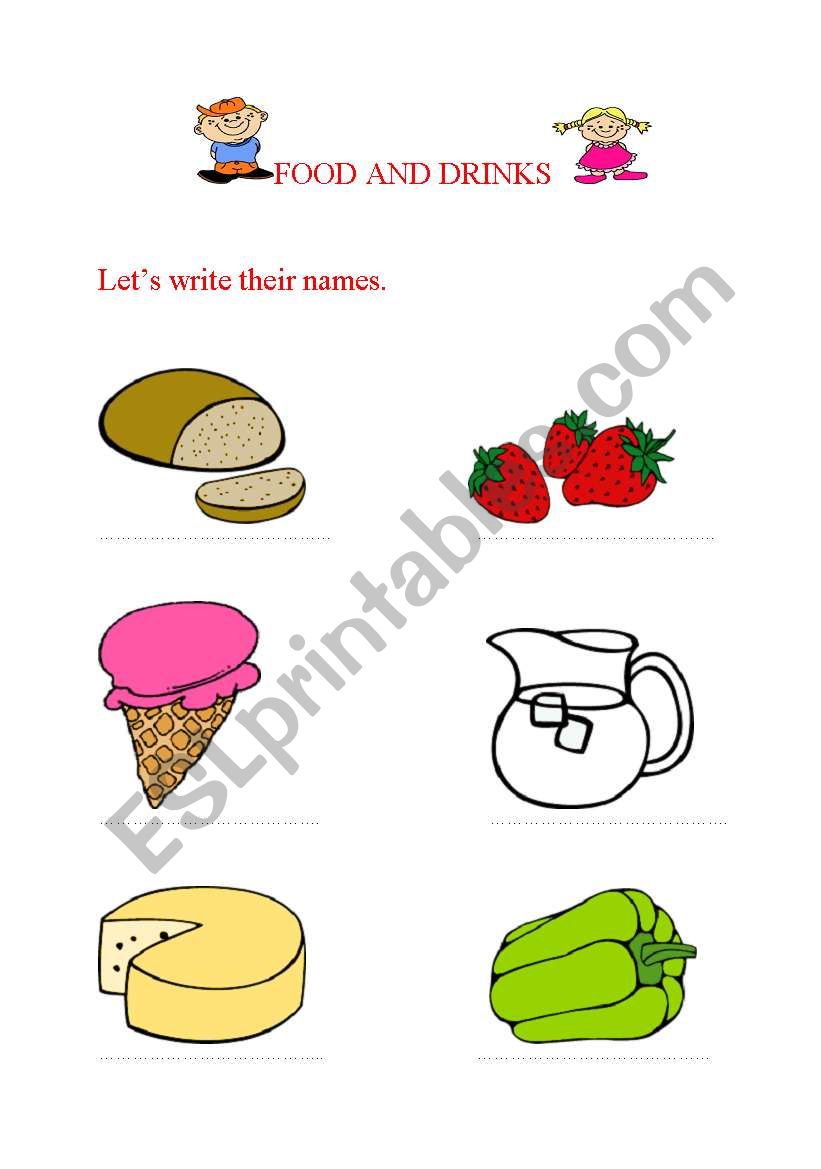 Food and Drinks worksheet