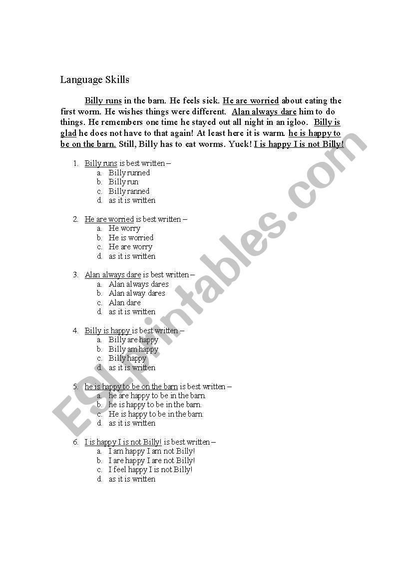 Vocabulary Worksheet worksheet