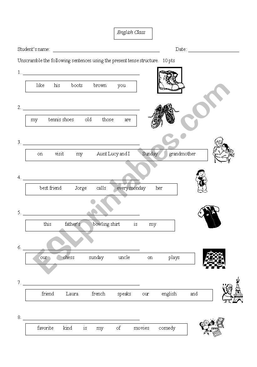 Possessive pronouns worksheet