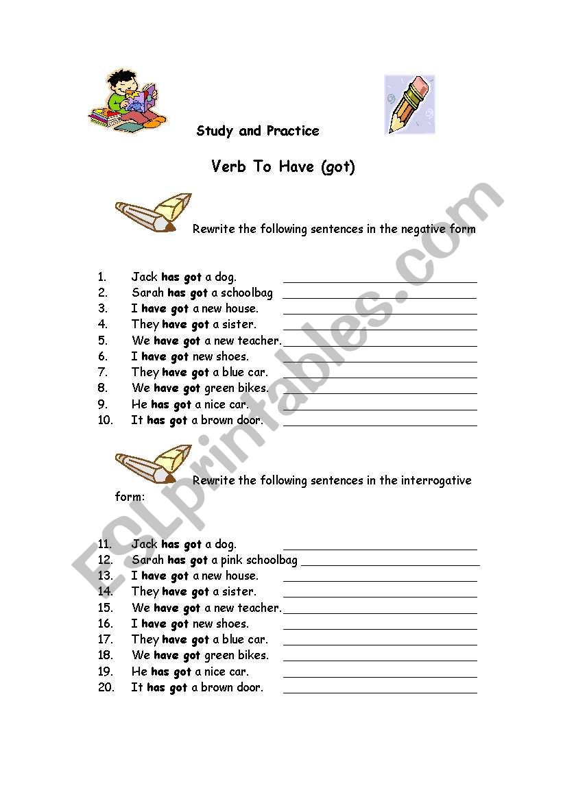 Verb to Have worksheet